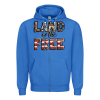 True Royal Land of the free America western pattern Zipper Hoodie - Jasminsmagicworld