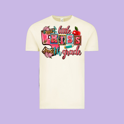 Little Miss 5 Th Grade Vintage Tee Designed By Adodesignshop