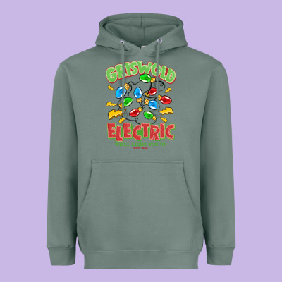 Griswold Electric Christmas Vacation Heavyweight Hoodie Designed By Maliassmallbusiness