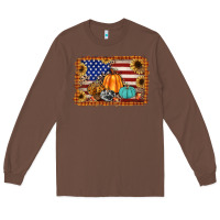 Chestnut american flag fall backgraund Long Sleeve Tee - JahusDesignShop