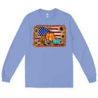 Colony Blue american flag fall backgraund Long Sleeve Tee - JahusDesignShop