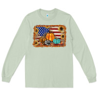 Matcha american flag fall backgraund Long Sleeve Tee - JahusDesignShop