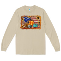 Mushroom american flag fall backgraund Long Sleeve Tee - JahusDesignShop