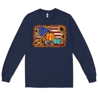 Navy american flag fall backgraund Long Sleeve Tee - JahusDesignShop