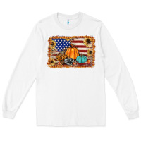 White american flag fall backgraund Long Sleeve Tee - JahusDesignShop