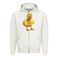 Oatmeal Heather Baby Duck Zipper Hoodie - LillyAllenDesigns