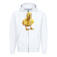White Baby Duck Zipper Hoodie - LillyAllenDesigns