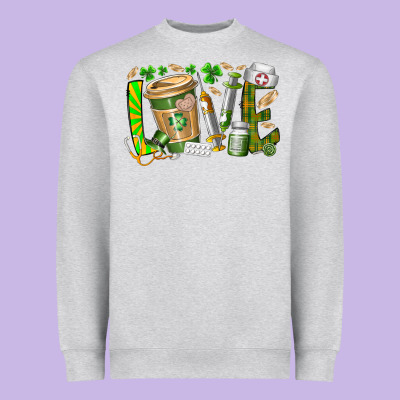 St Patricks Love Nurse Heavyweight Sweatshirt Designed By Racoondesign
