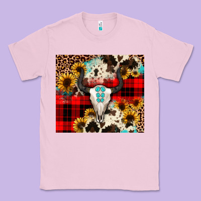 Bullskull Sunflower Classic Tee Designed By Jahusdesignshop