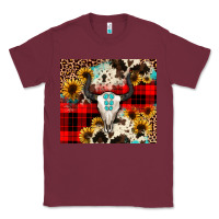Burgundy bullskull Sunflower Classic Tee - JahusDesignShop