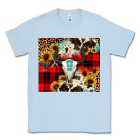 Dusty Blue bullskull Sunflower Classic Tee - JahusDesignShop