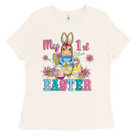 Bone my first easter with baby bunny and eggs Ladies Tee - AdoDesignShop