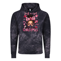 Cloud Black just a girl who loves pink christmas messy bun Vintage Hoodie - texasbilliewilder