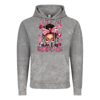 Cloud Rock just a girl who loves pink christmas messy bun Vintage Hoodie - texasbilliewilder