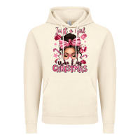 Vintage Artic just a girl who loves pink christmas messy bun Vintage Hoodie - texasbilliewilder