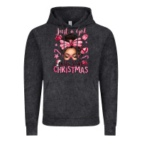 Just A Girl Who Loves Pink Christmas Messy Bun Vintage Hoodie | Teevron