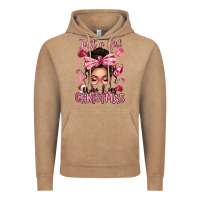 Vintage Coffee just a girl who loves pink christmas messy bun Vintage Hoodie - texasbilliewilder