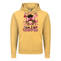 Vintage Mustard just a girl who loves pink christmas messy bun Vintage Hoodie - texasbilliewilder