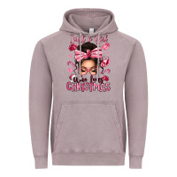 Vintage Zinc just a girl who loves pink christmas messy bun Vintage Hoodie - texasbilliewilder