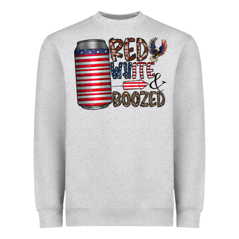 Red White  Boozed Heavyweight Sweatshirt by CowhideDigitalArt | Teevron