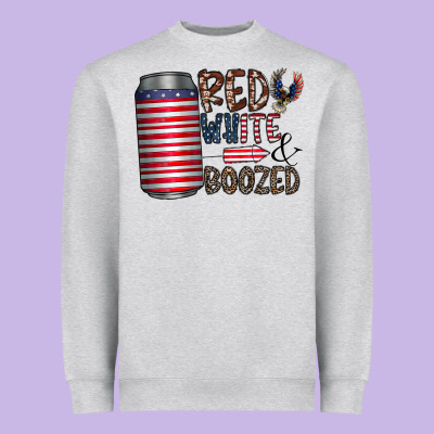 Red White  Boozed Heavyweight Sweatshirt Designed By Cowhidedigitalart