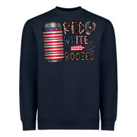 Navy red white  boozed Heavyweight Sweatshirt - CowhideDigitalArt