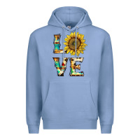 Colony Blue western love with sunflower Premium Hoodie - Artiststas