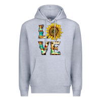 Heather Grey western love with sunflower Premium Hoodie - Artiststas
