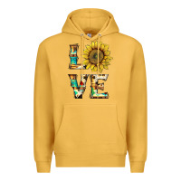 Mustard western love with sunflower Premium Hoodie - Artiststas