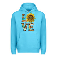 Ocean Blue western love with sunflower Premium Hoodie - Artiststas