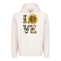 Pale Pink western love with sunflower Premium Hoodie - Artiststas