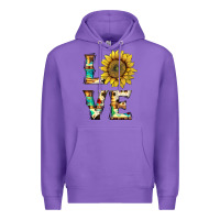 Purple western love with sunflower Premium Hoodie - Artiststas
