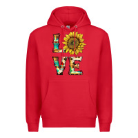 Red western love with sunflower Premium Hoodie - Artiststas