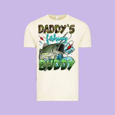 Daddy's Fishing Buddy Vintage Tee Designed By Hra Design Shop