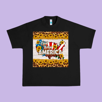 God Bless America Square Coaster Urban Heavy Tee Designed By Hra Design Shop