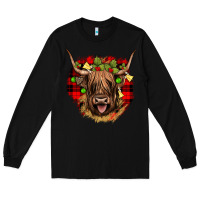 Black highland cow  christmas Long Sleeve Tee - JahusDesignShop