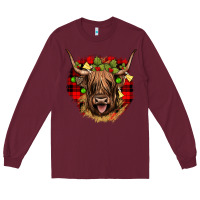 Burgundy highland cow  christmas Long Sleeve Tee - JahusDesignShop