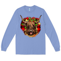 Colony Blue highland cow  christmas Long Sleeve Tee - JahusDesignShop