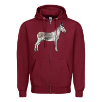 Burgundy Andalusian Donkey Zipper Hoodie - LillyAllenDesigns