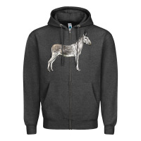 Charcoal Heather Andalusian Donkey Zipper Hoodie - LillyAllenDesigns