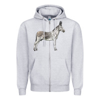 Heather Grey Andalusian Donkey Zipper Hoodie - LillyAllenDesigns
