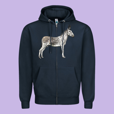 Andalusian Donkey Zipper Hoodie Designed By Lillyallendesigns