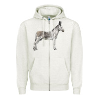 Oatmeal Heather Andalusian Donkey Zipper Hoodie - LillyAllenDesigns
