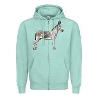 Seafoam Andalusian Donkey Zipper Hoodie - LillyAllenDesigns