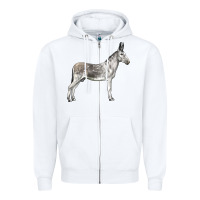 White Andalusian Donkey Zipper Hoodie - LillyAllenDesigns