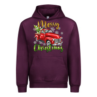 Mauve Wine Merry Christmas truck Urban Hoodie - texasbilliewilder