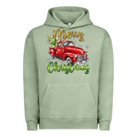 Pigment Oil Green Merry Christmas truck Urban Hoodie - texasbilliewilder