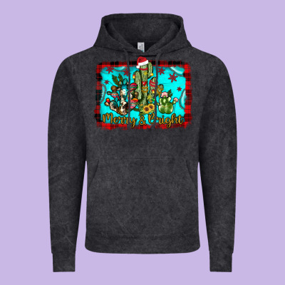 Merry & Bright Vintage Hoodie Designed By Jahusdesignshop