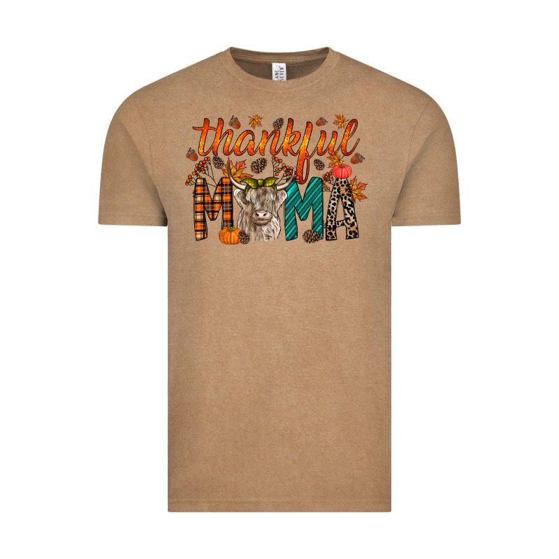Thankful Mama Highland Cow Vintage Tee by RacoonDesign | Teevron