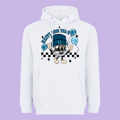 Happy New Year Disco Ball Heavyweight Hoodie Designed By Maliassmallbusiness